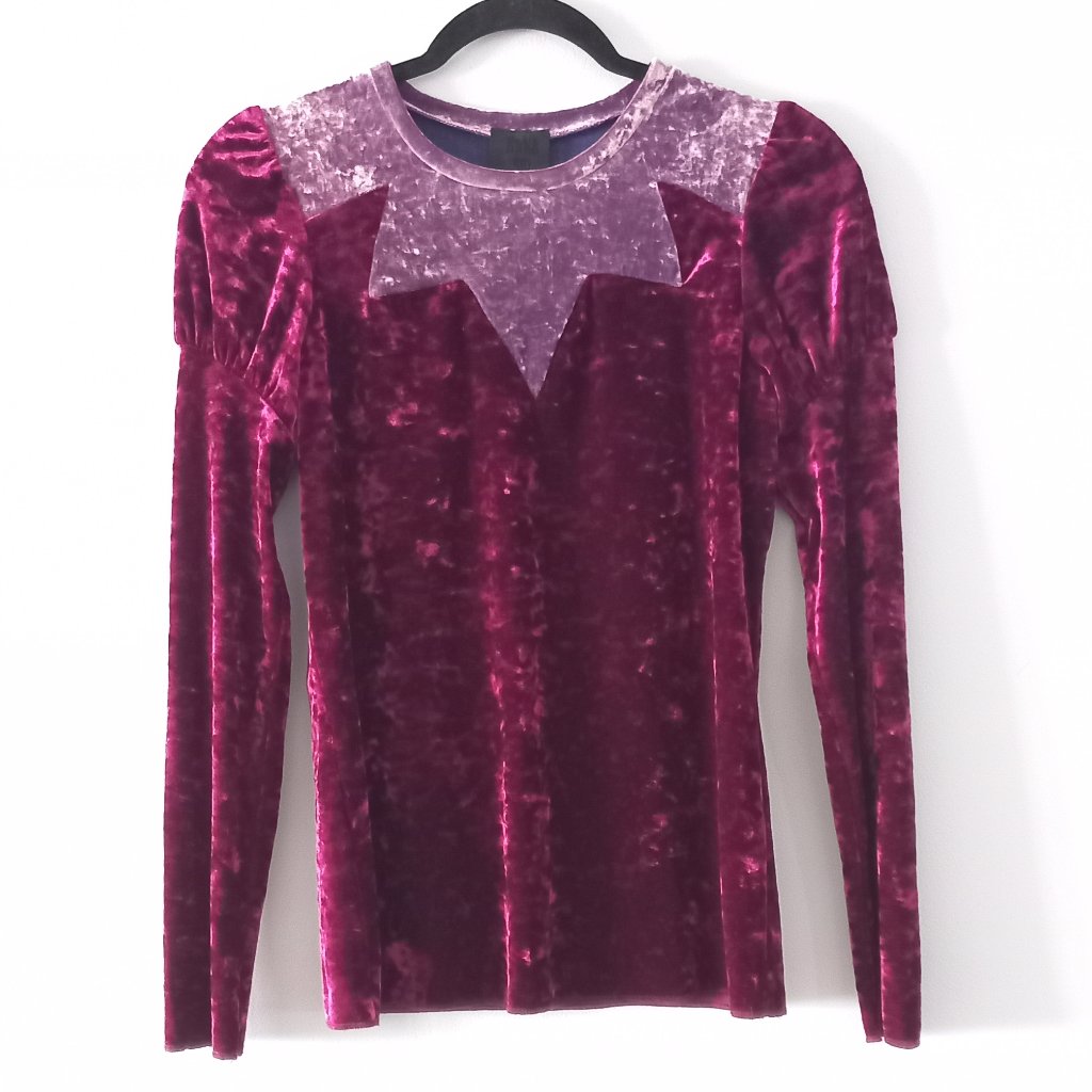 Anna Sui Starburst Crushed Velvet Stretch Top
